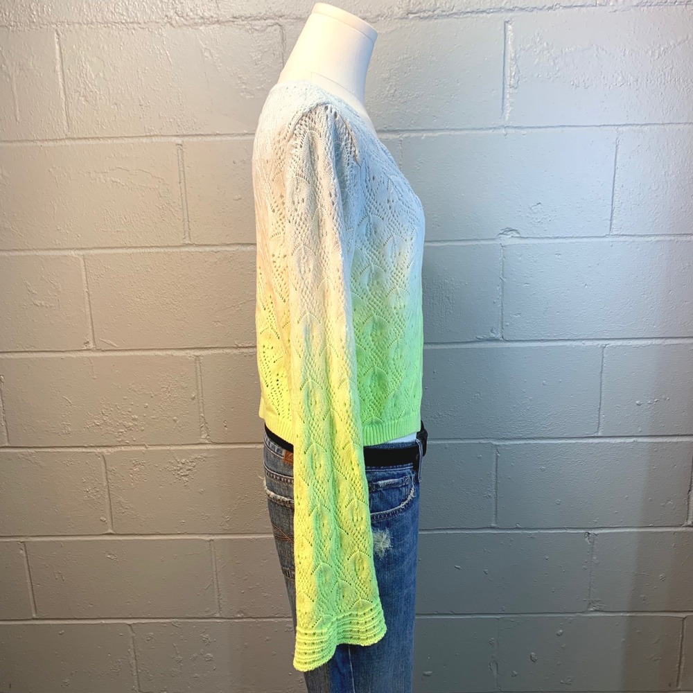 Amanda Uprichard Ombre Crochet Knit Cropped Cardigan Sweater Women's Large - Picture 5 of 9